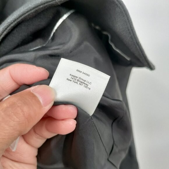 New Anne Klein Slim Fit Single Breast One Button Blazer Jacket Size 8 Women Gray - Picture 5 of 10